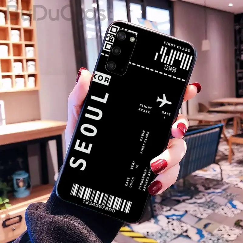 

Cute FIRST CLASS PLANE TICKET Phone Case for Samsung S20 plus Ultra S6 S7 edge S8 S9 plus S10 5G