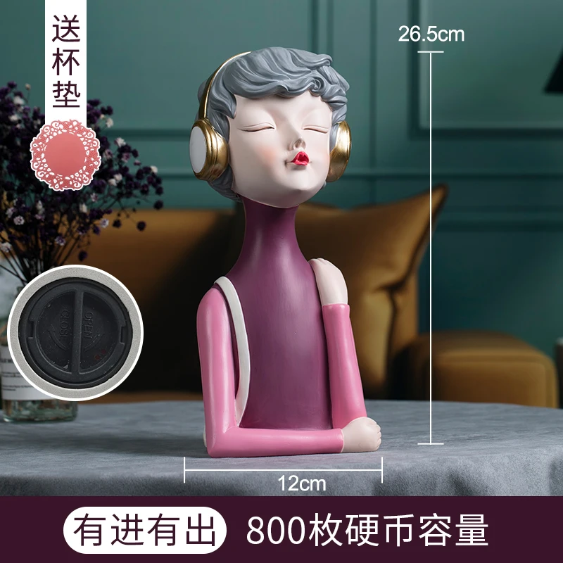 

Girls Cute Modern Piggy Bank Children Nordic Gift Resin Piggy Bank Money Saving Box Decorative Boxes Tirelires Home Decor BK50QX