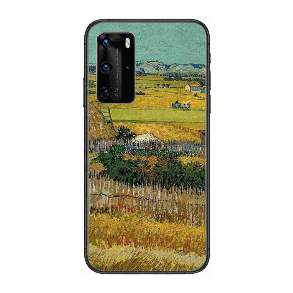 

Van Gogh Oil Painting Phone Case For Huawei P 40 30 20 10 Lite Smart Z Pro Black Etui Coque Painting Hoesjes comic fashion