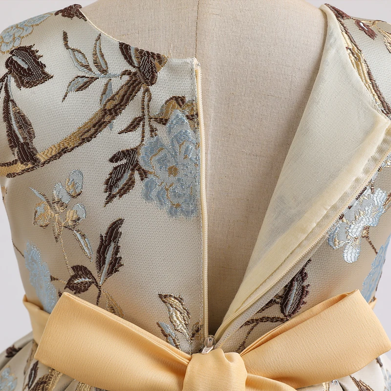 Зимнее платье с бантом для девочек элегантное вечернее детские платья одежда