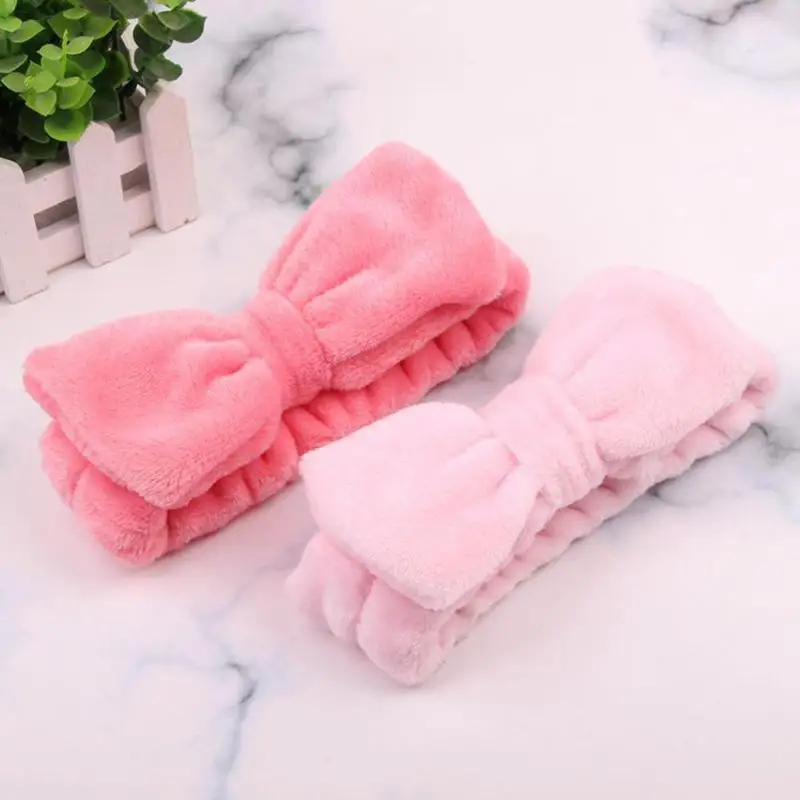 Женская Мягкая повязка на голову для волос из кораллового флиса с бантом