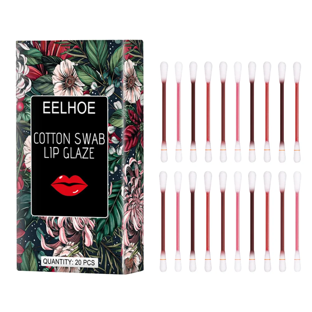 

20 шт., креативные ватные палочки, помада, блеск для губ, ватные палочки (4 цвета)