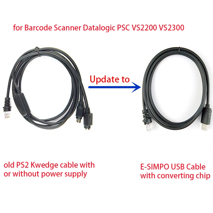 RS232 TO USB кабель 2mtr для сканер штрих кода Datalogic кгс VS2200 VS2300 замены старых