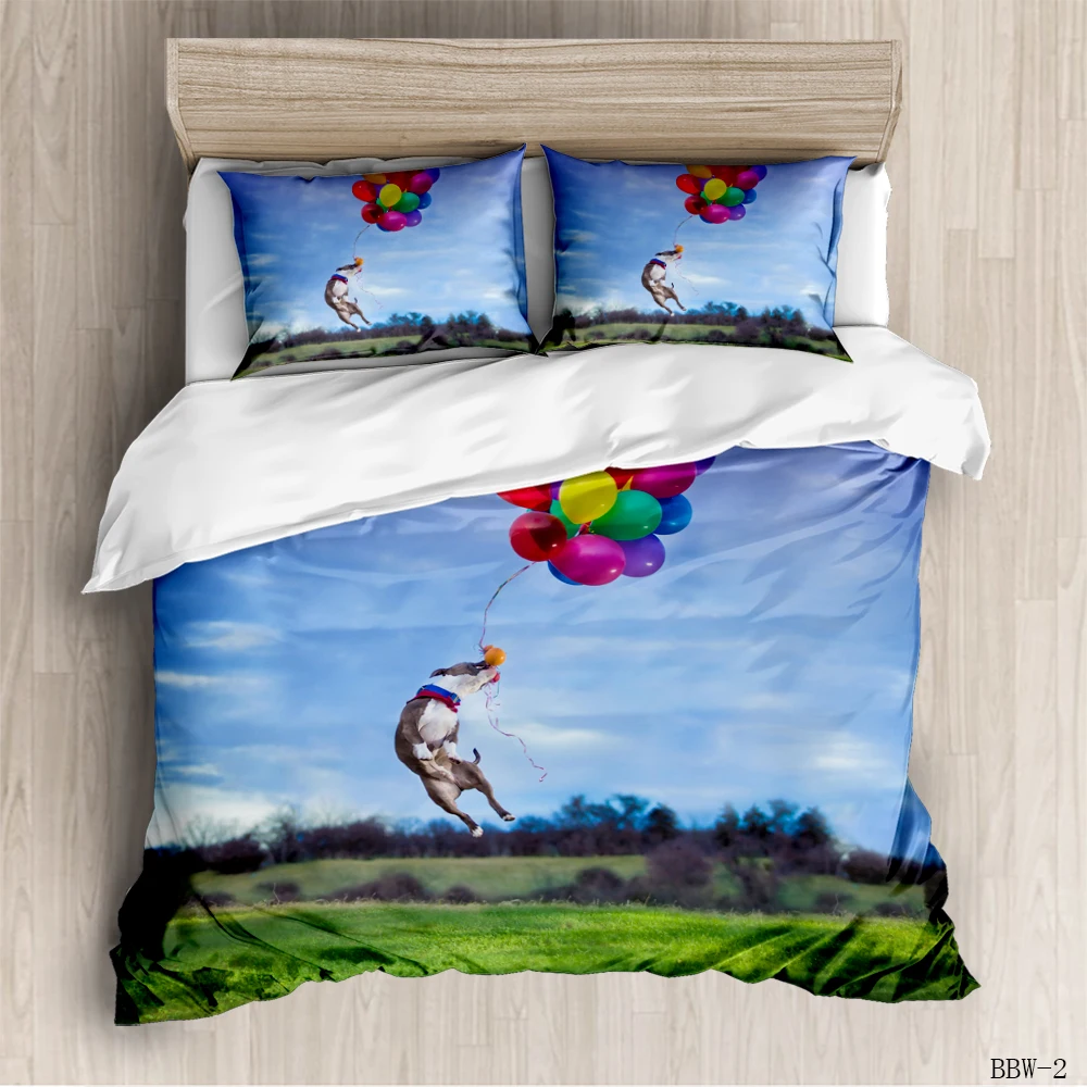 

3D Plant Leaf Dog Cat Bedding Set Cute Animal Duvet Cover For Kids Bed Cover Quilt Adults Bedclothes Black Bed Set Queen Size