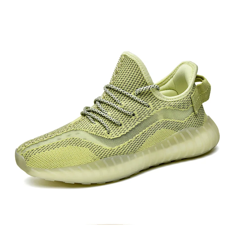 Модная мужская желтая Повседневная обувь Flyknit мужские спортивные удобные