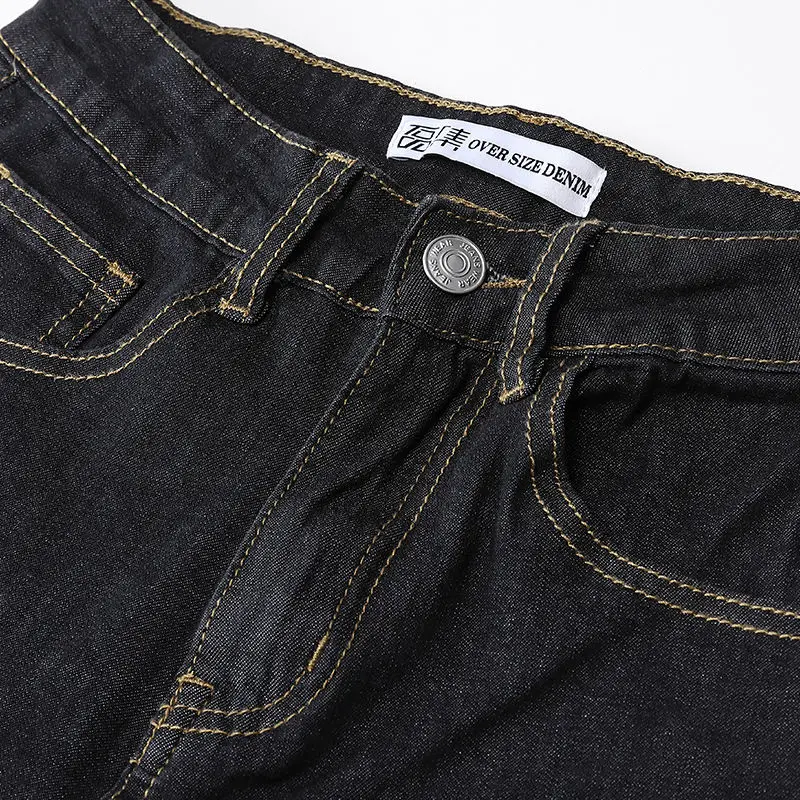 Женские джинсы бойфренды размера плюс мягкие повседневные Черные Новое