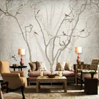 Пользовательские фото обои ретро 3D Цветы и птицы абстрактное дерево росписи гостиной ТВ диван кабинет 3D фон настенная живопись