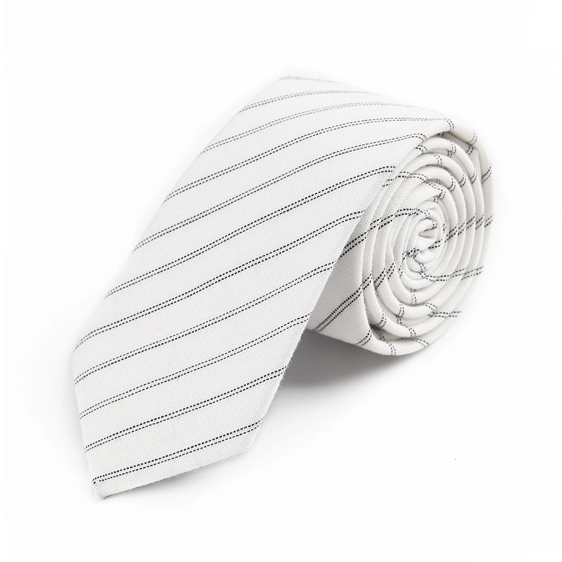 

6cm Cotton Striped Neck Tie Men Skinny Necktie Wedding Ties for Male Wedding Dress Necktie Accessory Custom Logo