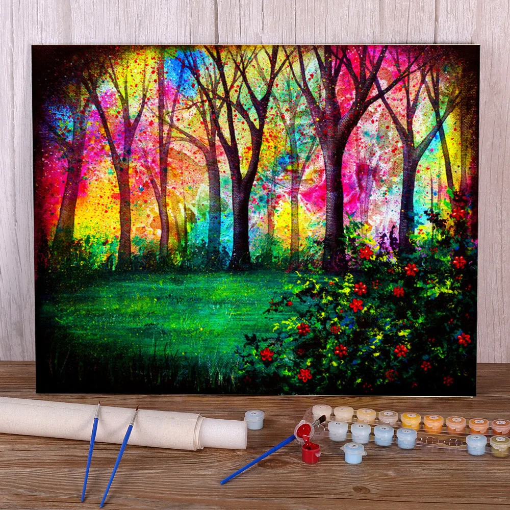 

Природный пейзаж Aura DIY картина искусственными акриловыми красками 50*70 картина маслом домашний декор ремесла для взрослых ручная работа
