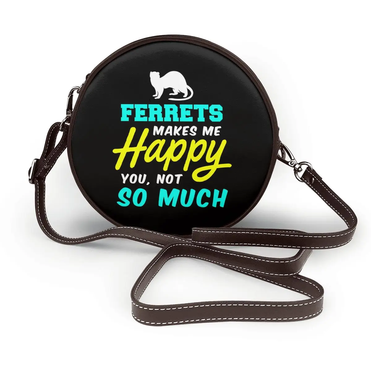 

Ferrets Shoulder Bag Outdoor Female Round Bag Bulk Reusable Leather Purse