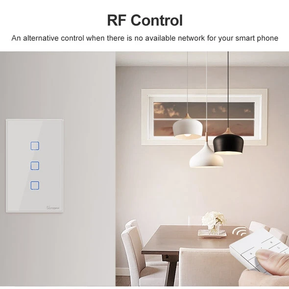 Sonoff T2 EU US Беспроводной RF 433 Wifi настенный светильник, переключатель сенсорной стеклянной панели, приложение, пульт дистанционного управления, умный Wifi переключатель для модуля автоматизации, сделай сам