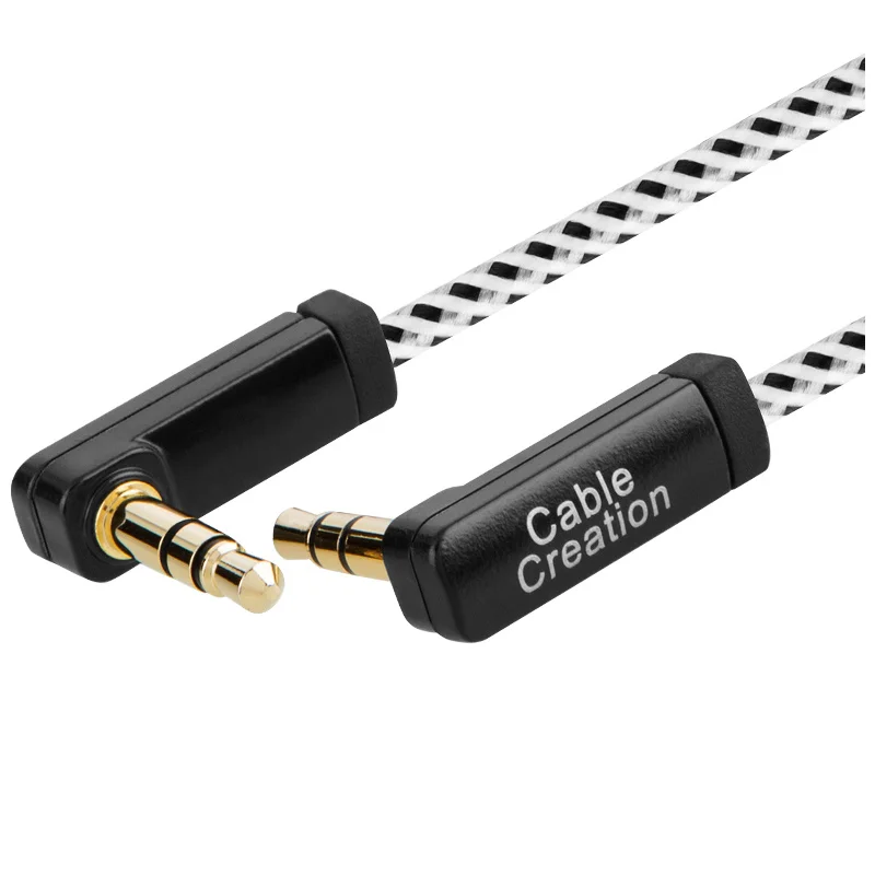 Вспомогательный стереозвук с разъемом Папа папа двойной аудиокабель 90 градусов