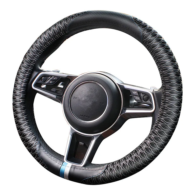 Летний ледяной Шелковый автомобильный чехол из искусственной кожи на руль