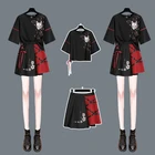 Летняя футболка с красной лентой в стиле аниме для девушек в стиле 