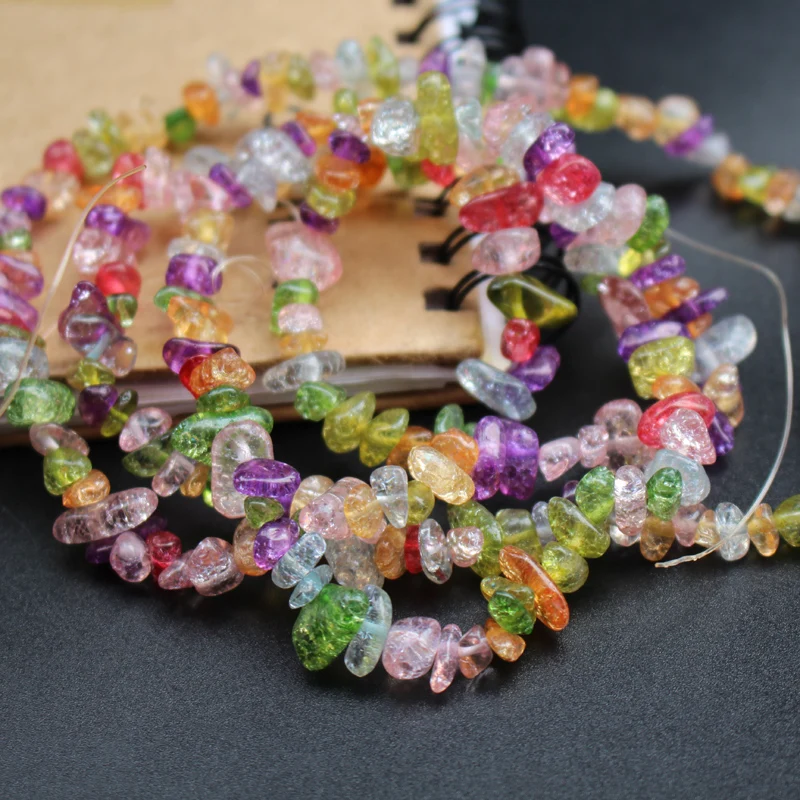 30 &quotСтеклянные шарики с неровным кристаллом разноцветные для изготовления