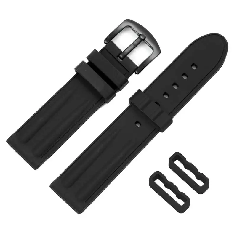 

T21B 6PCS Soft Silicone Watch Band Loop Rings Watchband Buckle Holder for 28MM Forerunner Smart Watch Accessories