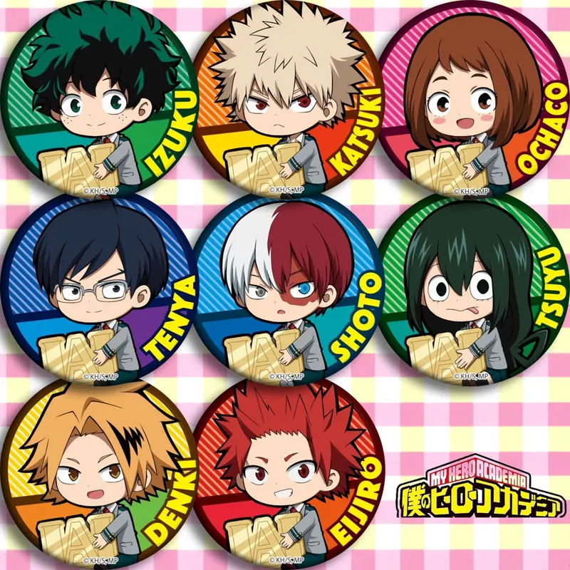 Brdwn моя геройская Академия Midoriya Izuku Bakugou Katsuki Jiro Kyoka Iida Tenya Ochaco Uraraka Asui Tsuyu значок