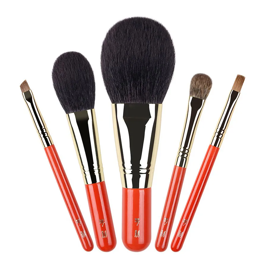 Профессиональный набор кистей для макияжа мягкий Sokouhou из волоса козла пудры