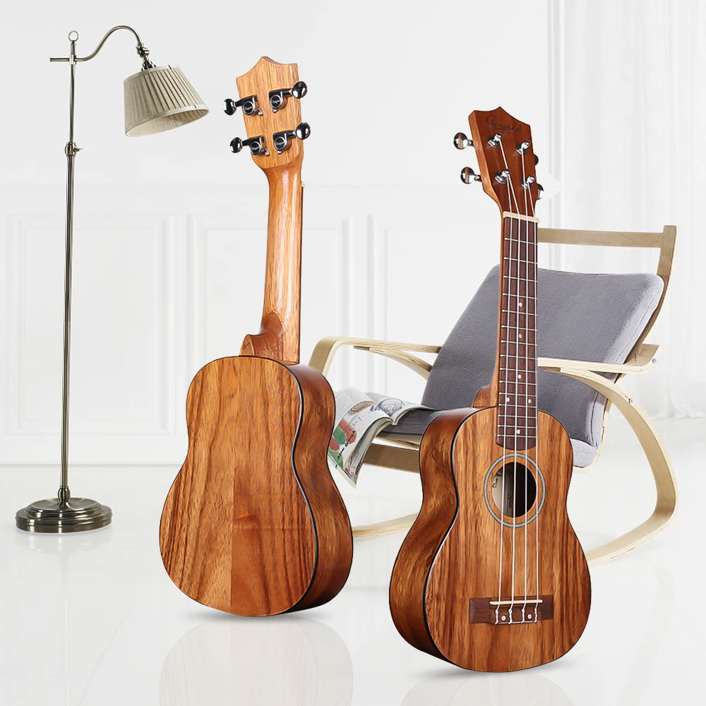 

Camwood 21 Inch Acoustic Concert Ukulele Ukelele Teakwood Material with Gig Bag Uke Strap Spare Strings Capo 5pcs Picks