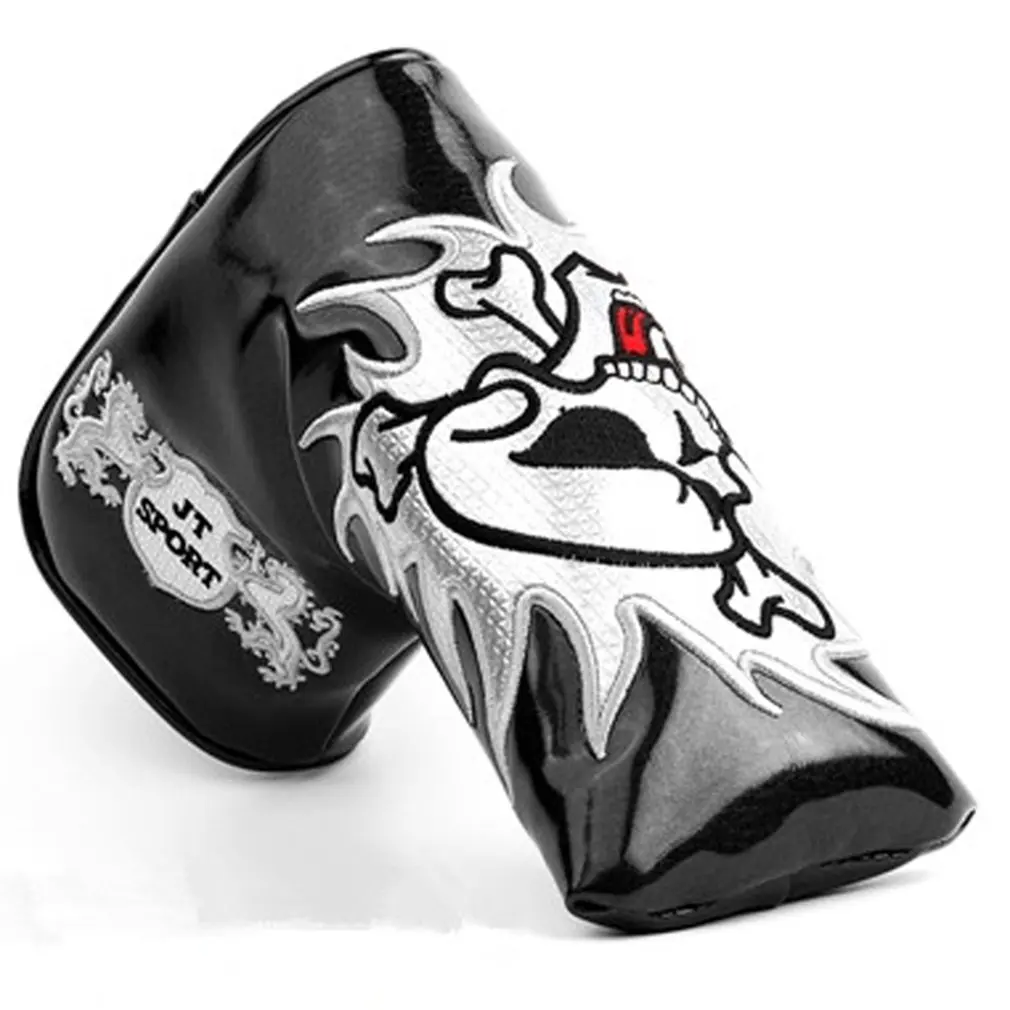 

High-end Embroidery Beautiful Skull PU Putter Set Black