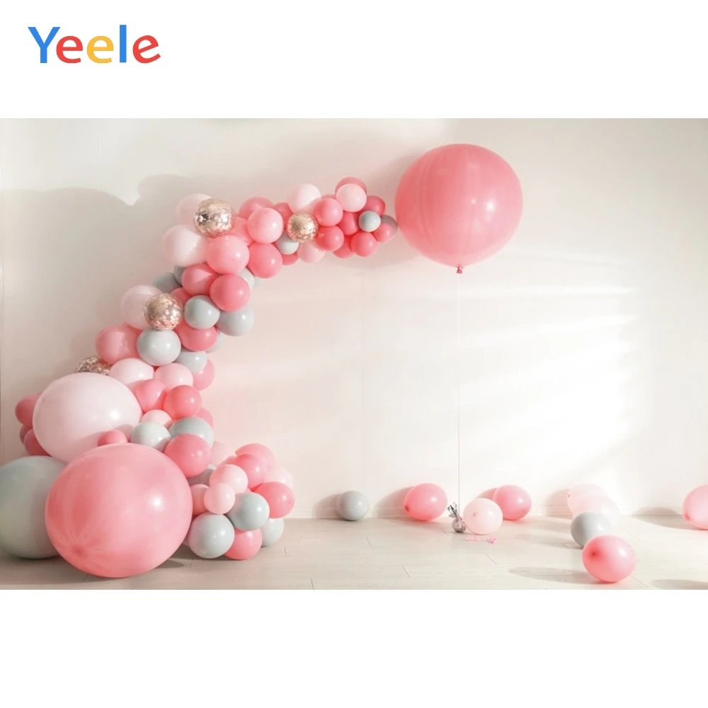 

Простой стиль розовый воздушный шар Белая стена украшение дома детский день рождения фотосессия фотографический фон для фотостудии