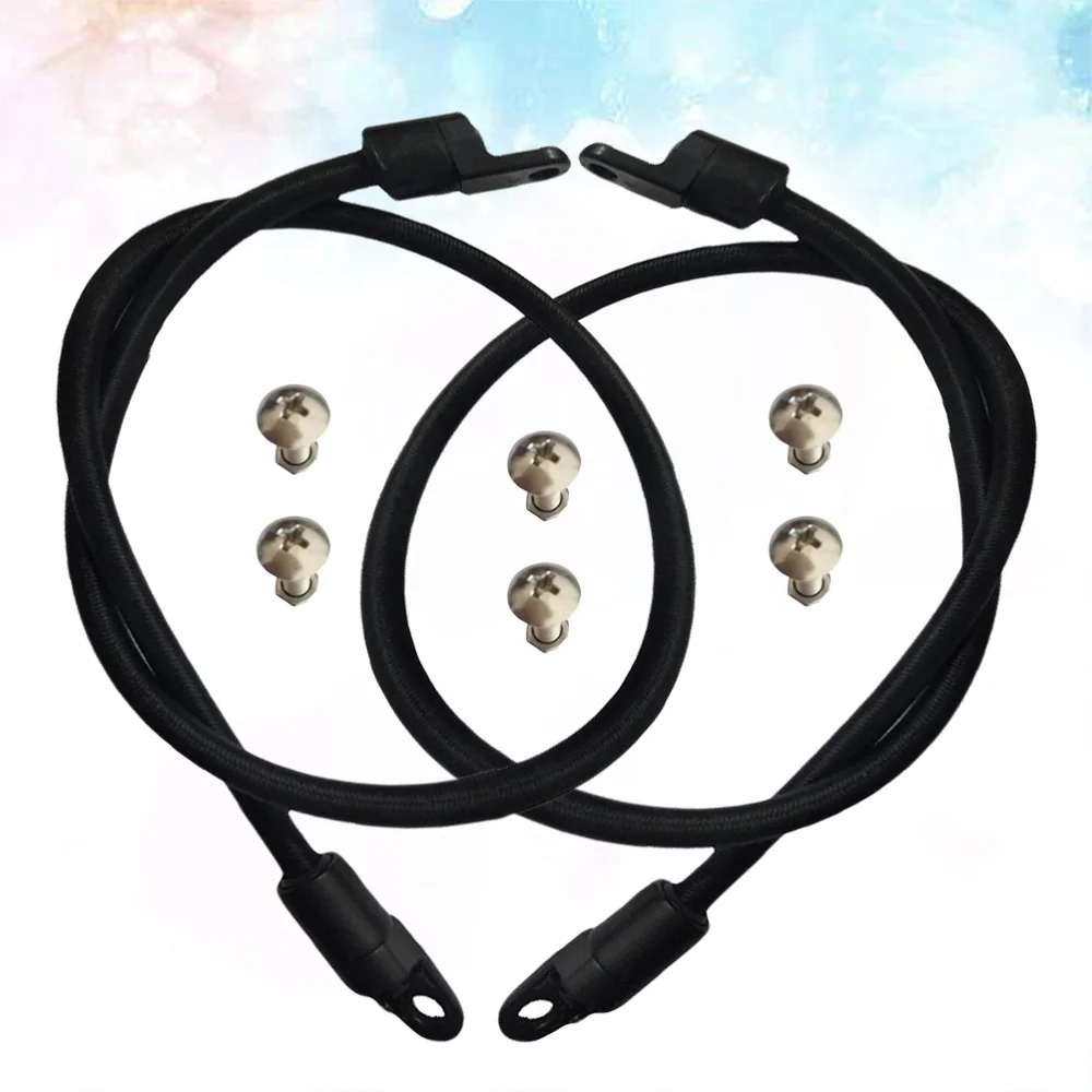 

18 Pcs/1 Set Kayak Fittings Bungee Cord Fixed Buckle Screw Nut Elastic Cord Terminal Ends for Kayaks Boat (Black)