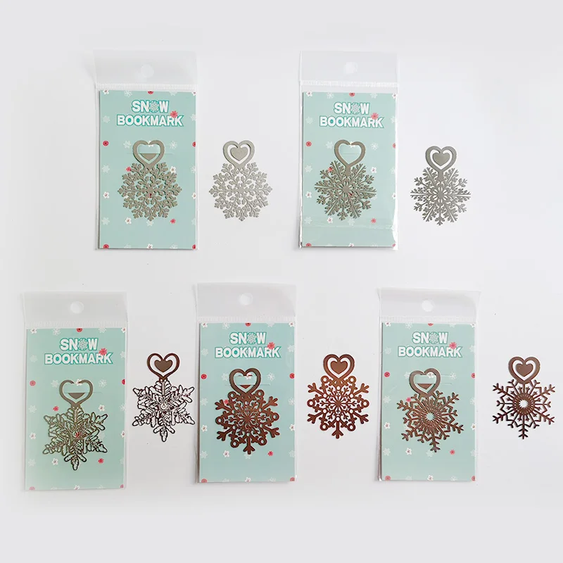 Закладки снежинки из нержавеющей стали Рождественский маркер для книг