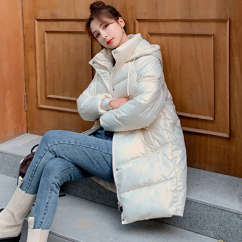 Clothing for  Coats and Jackets Women Thicken Mid-length 2021 The New Korean Version Loose Hooded Keep Warm