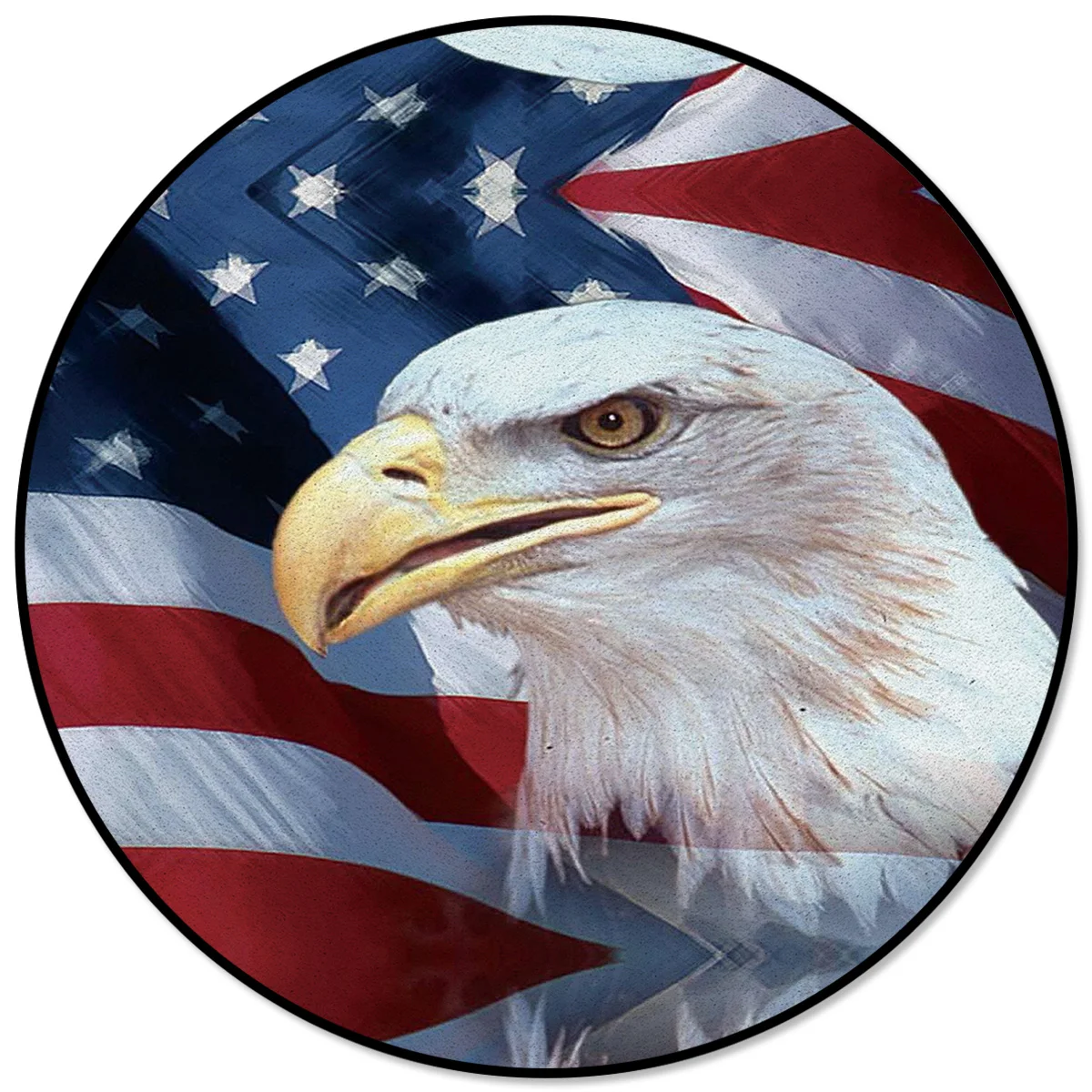 Круглый ковер с американским флагом и орлом декоративные коврики для гостиной