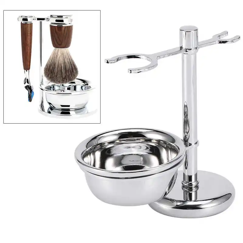 Роскошный набор для бритья из нержавеющей стали Набор щеток и держателей
