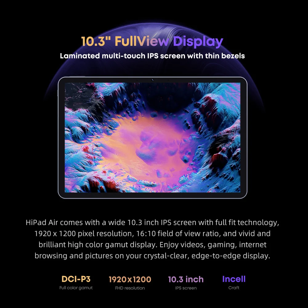 chuwi hipad air 10 3 inch 1920x1200 unisoc t618 octa core processor 4gb ram 128gb rom tablet android 11 type c 7000mah battery free global shipping