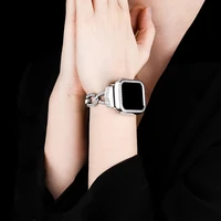 for apple watch ladies metal chainbandcase iwatch strap se 7 654321 series 40mm 44mm 38mm 42mm 41mm 45mm smart watch bracelet