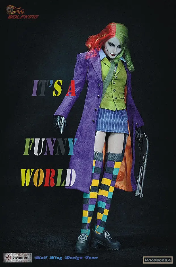 WOLFKING WK89008A 1/6 Бэтмен женский Джокер Харли Куинн 1" Коллекционная фигурка