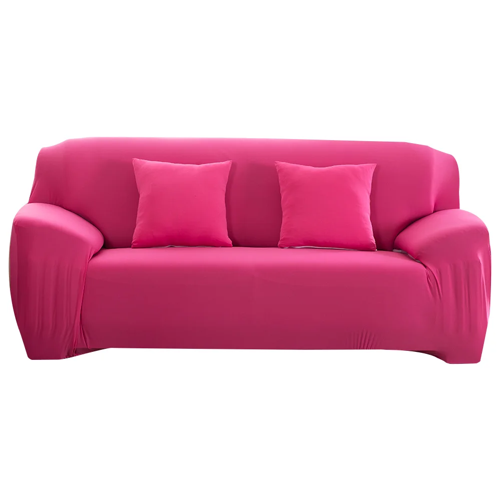 Rose Pink Meijuner чехол для дивана сплошной цвет эластичный универсальный чехол все включено противоскользящие Чехлы для дивана полотенце для столовой Y402 - Цвет: Rose Pink