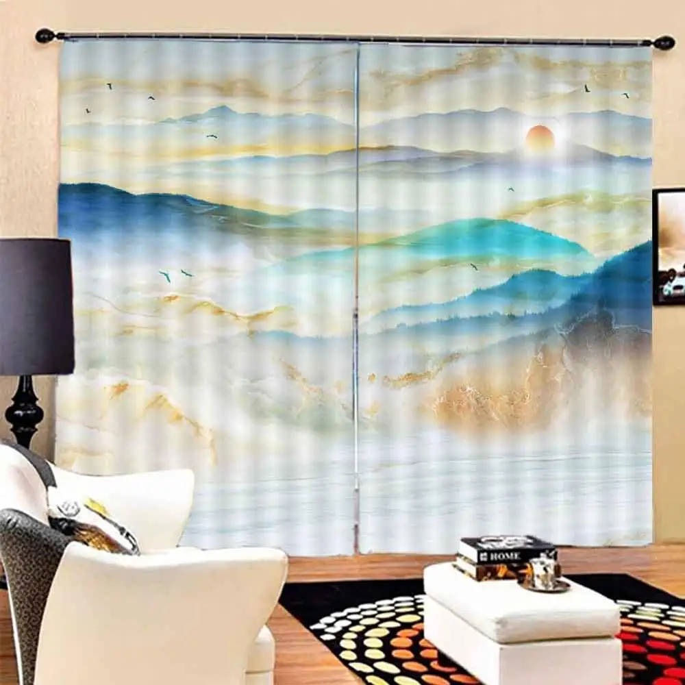 

Custom New 3D Curtains marble cortinas cocina Kitchen Bedroom Living room Window Curtain Decoration 3D Blackout Curtains