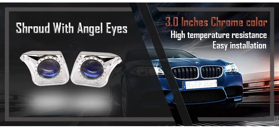 TAOCHIS YT140 3,0 дюйма bi xenon светодиодный проектор Объектив shroud DRL Автомобильные фары глаза ангела Белый Красный Синий Желтый цвет