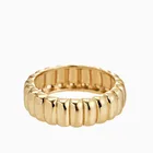 Узкое Золотое толстое штабелируемое кольцо charlotte для женщин, браслет из нержавеющей стали с кирпичом, минимализм, панк