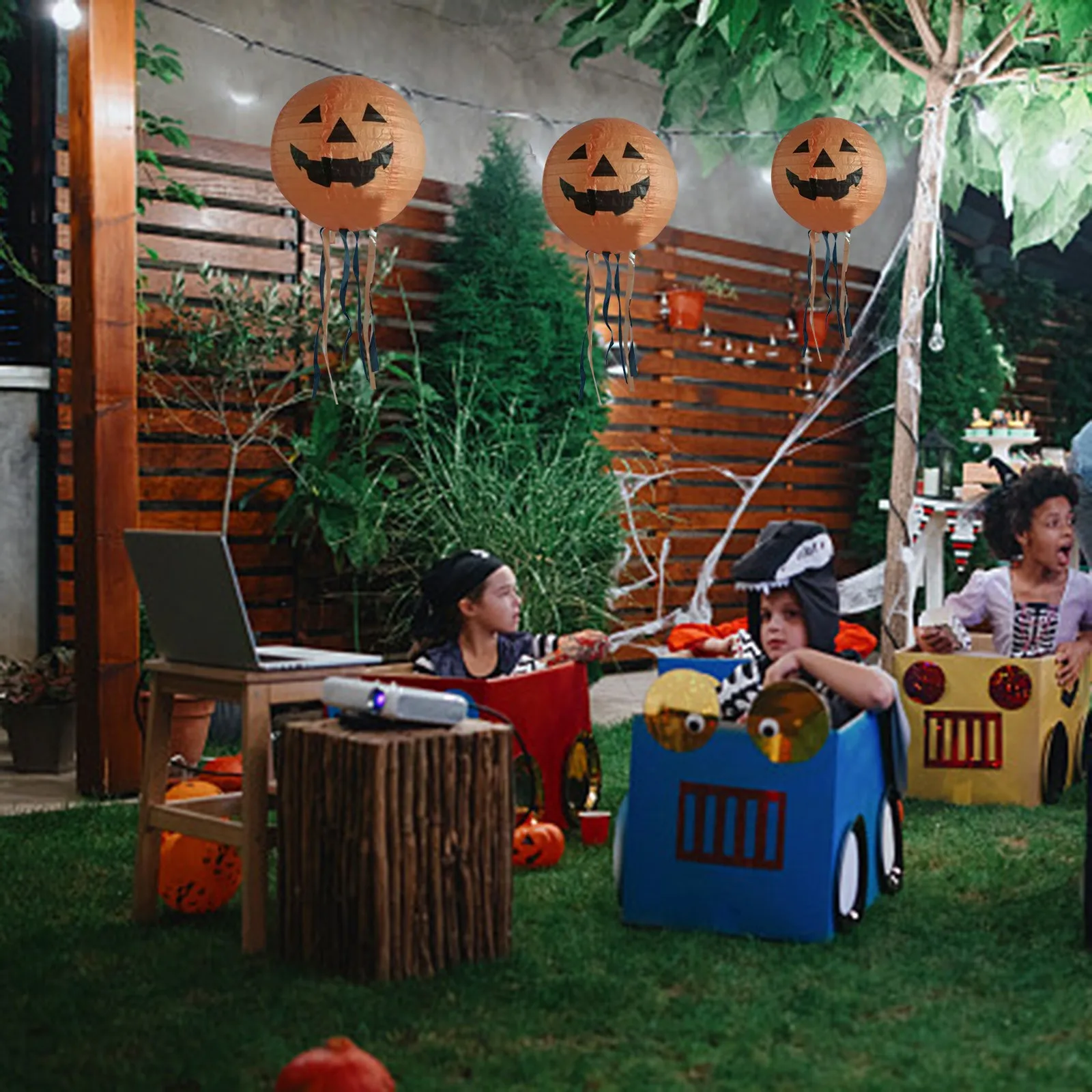 Фонарь для Хэллоуина с бородой 8 дюймов 2 шт.|Украшения своими руками вечеринки| |