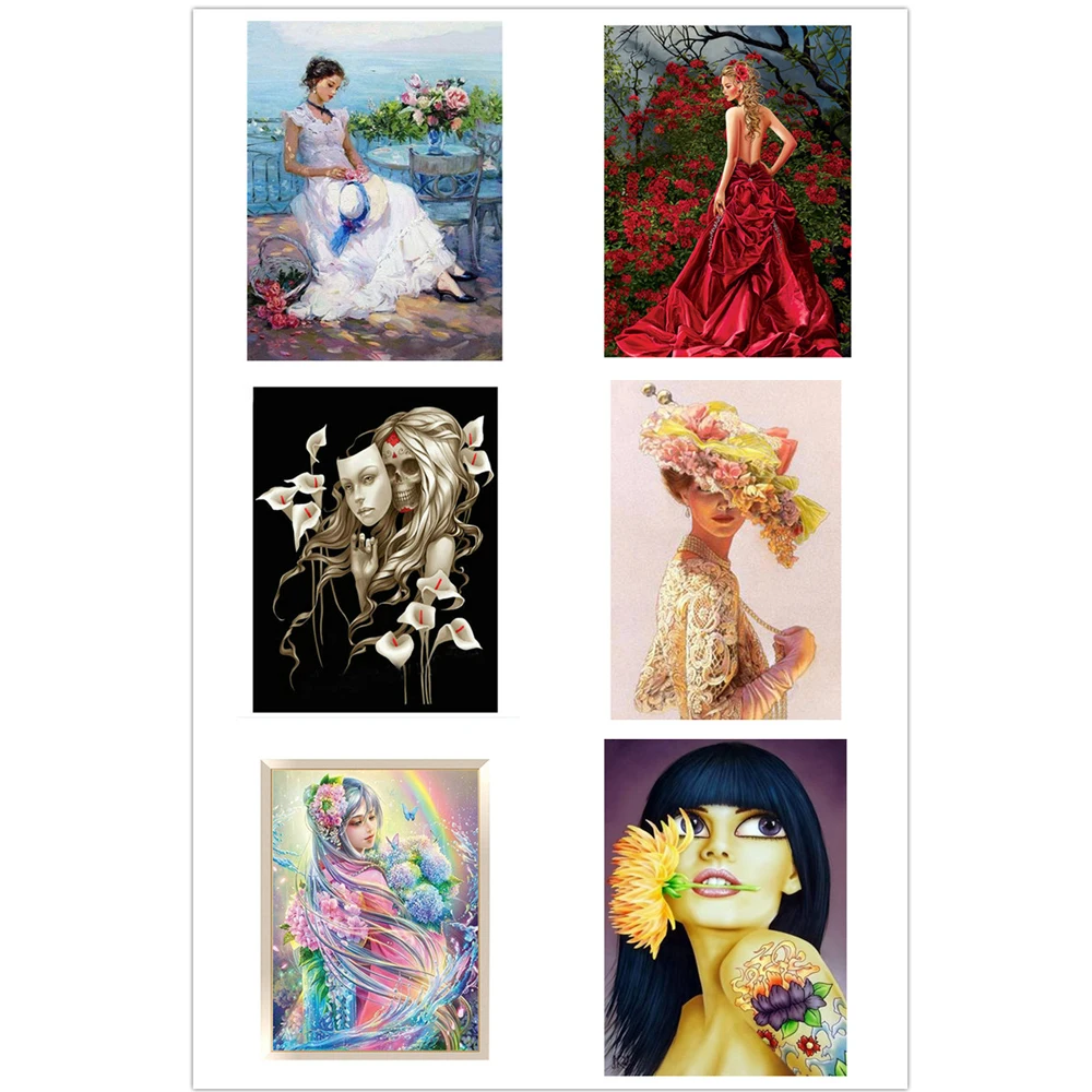 Алмазная картина полностью квадратное/Круглое платье с крестиком розовое