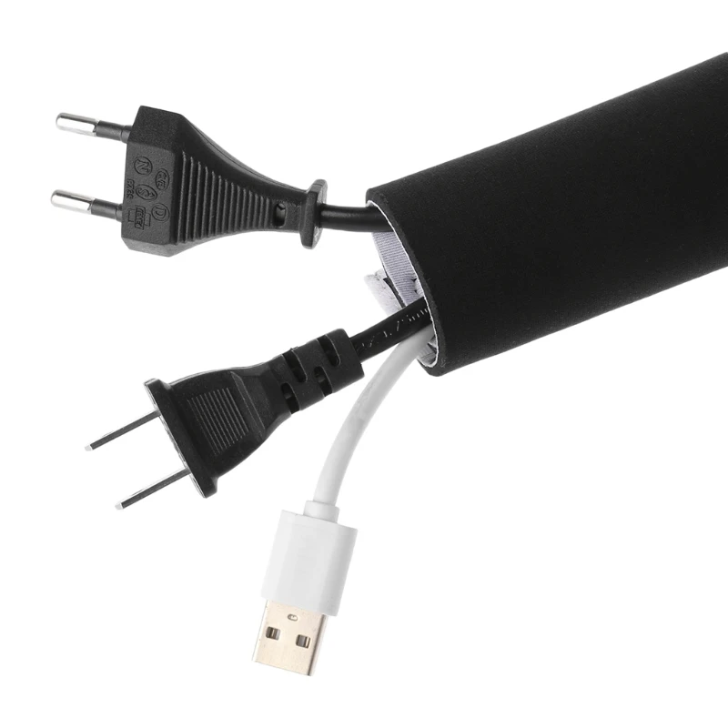 

Cable Management Sleeve Flexible Neoprene Wrap Wire Cord Hider Cover Organizer