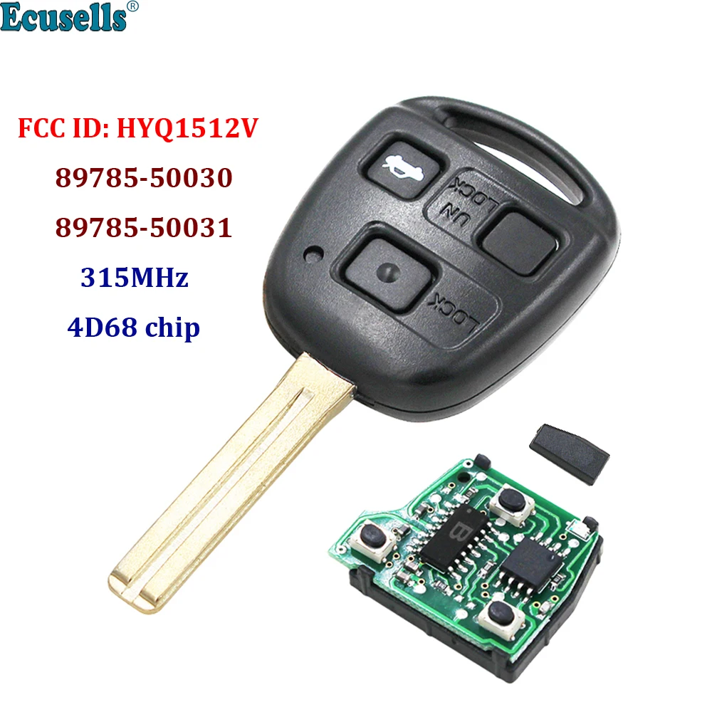 3 кнопки дистанционного ключа 315 МГц 4D68 чип для Lexus ES300 GS300 GS400 IS300 LS400 FCC аддитивного