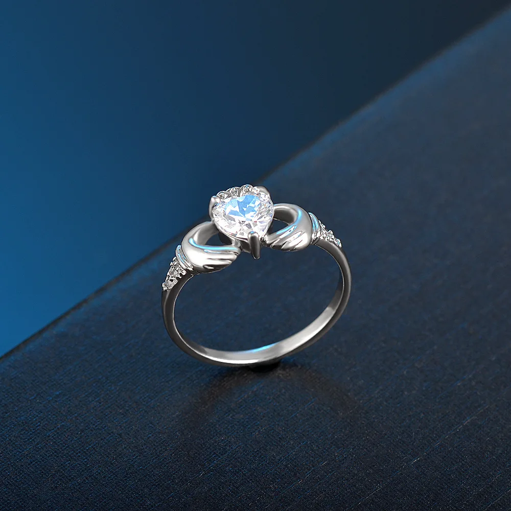 Классическое изысканное маленькое кольцо для рук подходит женских свадебных