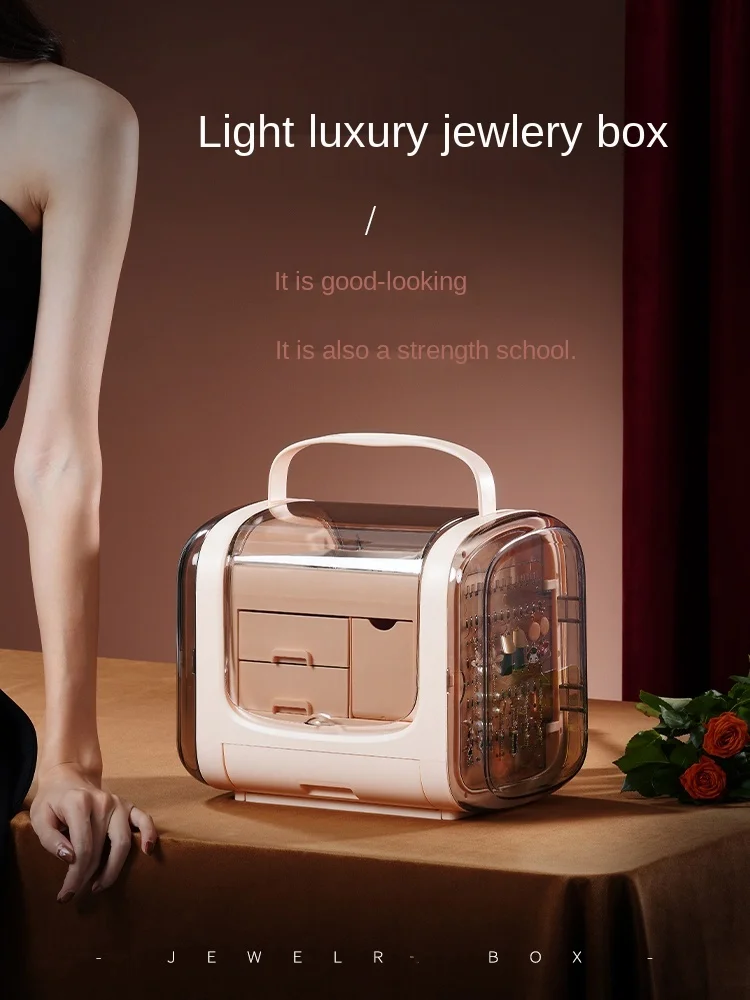 

European High-End Jewellery Box Portable Drawer Desktop Storage Box Wedding Ear Studs Ring Box