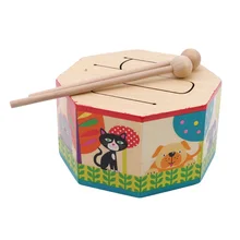 Детские игрушки деревянный барабан для раннего развития