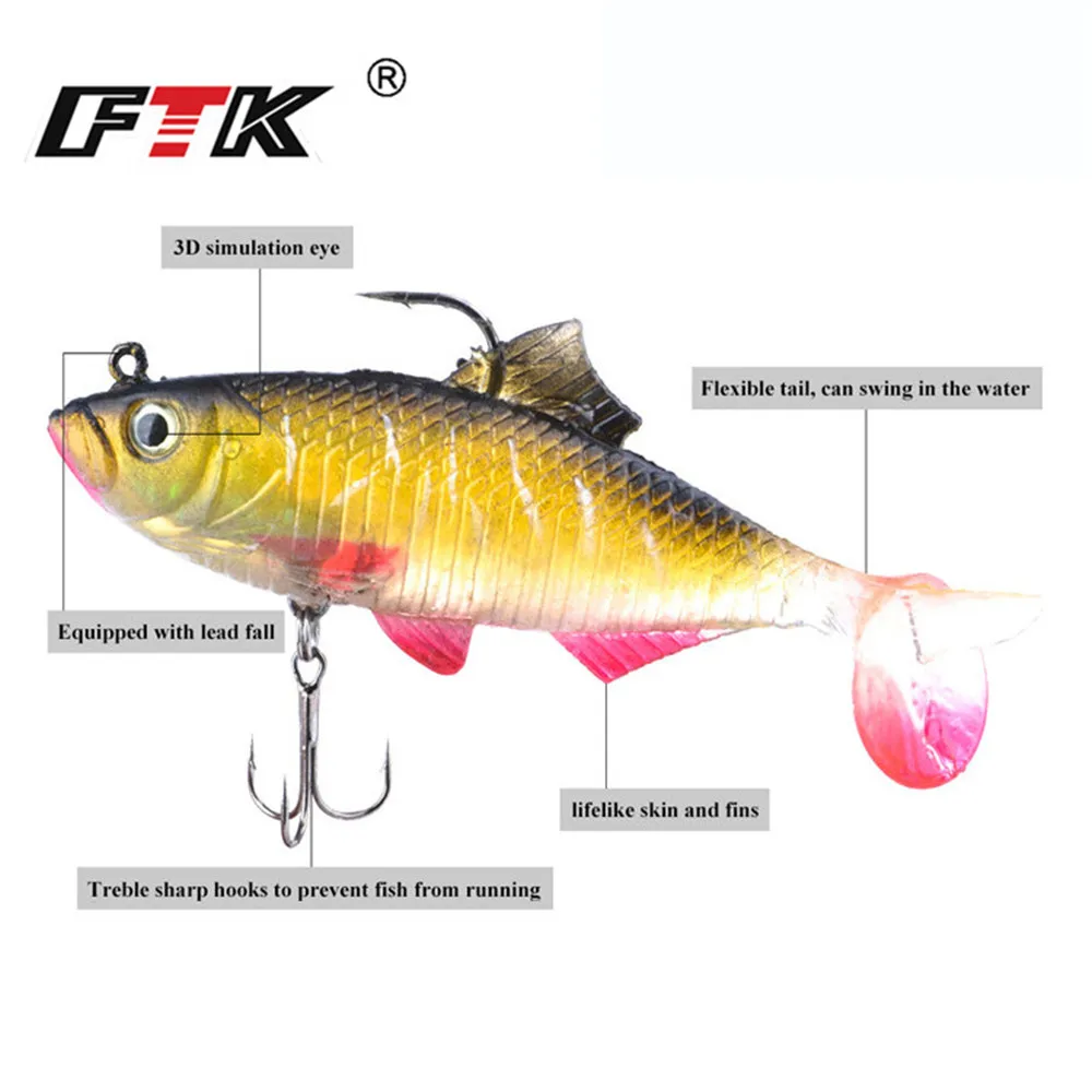 Мягкие приманки из ПВХ 1 шт. свинца рыболовные 7 см/8 0 г 12 см/32 свимбейт воблеры