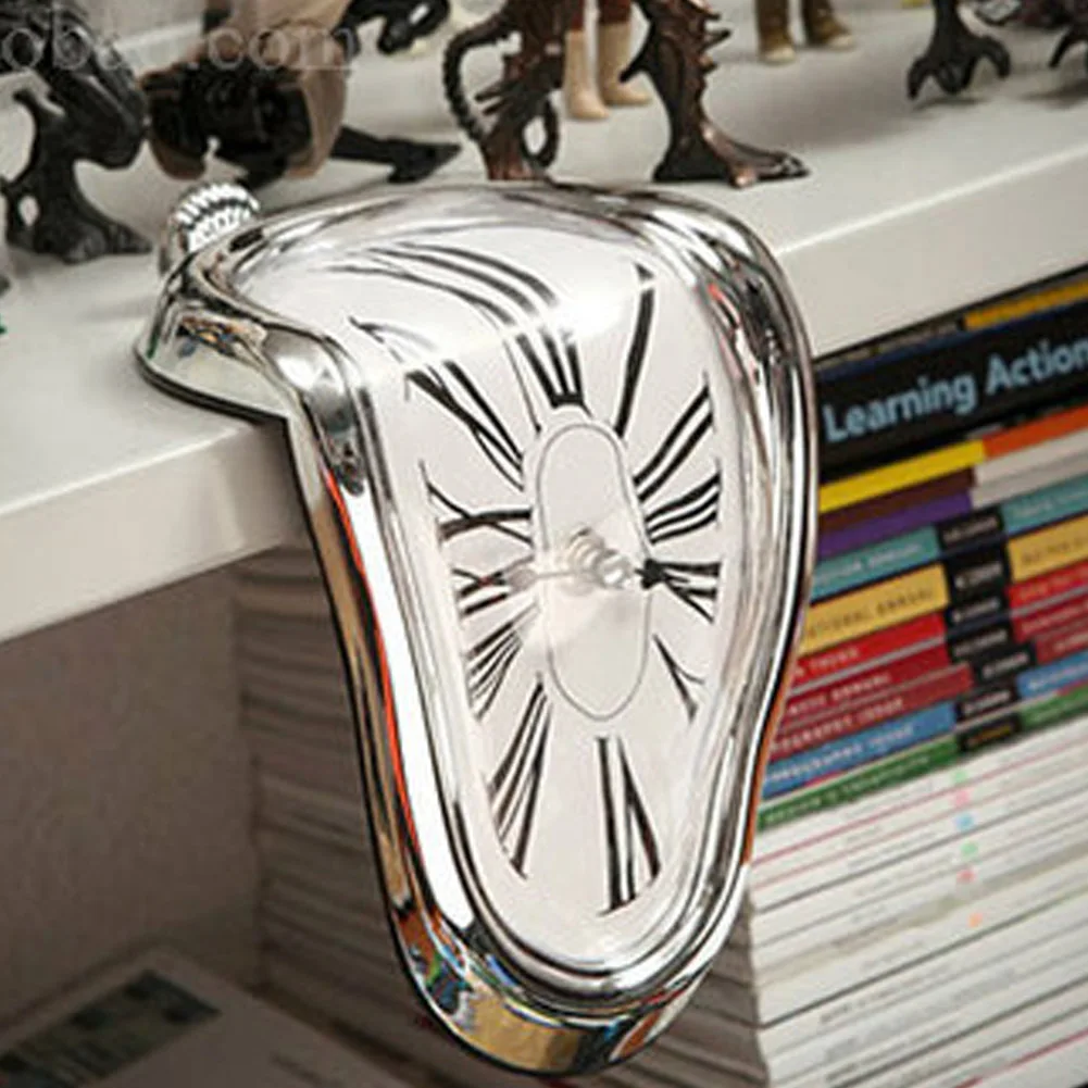 

Creative Twisted Clock Retro Distortion Irregular Clock Funny Home Room Decor
