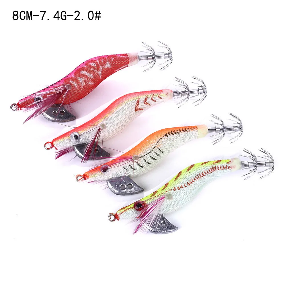 

Fishing Lures, 8cm-7.4g color bionic shrimp, Glow-in-the-dark shrimp, Squid hook, Bionic shrimp bait