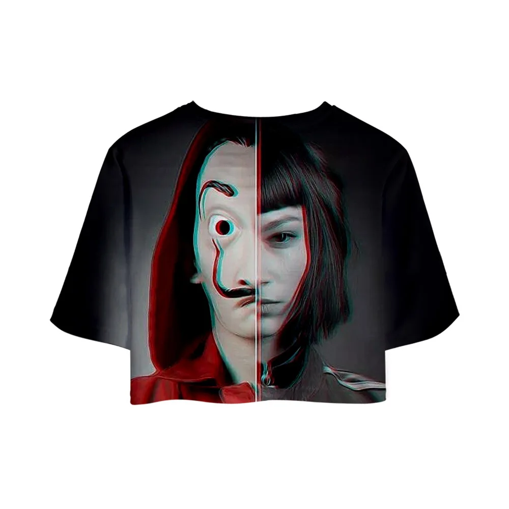 

La Casa De Papel 3D Printed Tops for Women T-shirt Leisure Short Tops Fashion T Shirt Women Sexy Casual Clothes Drop Shipping
