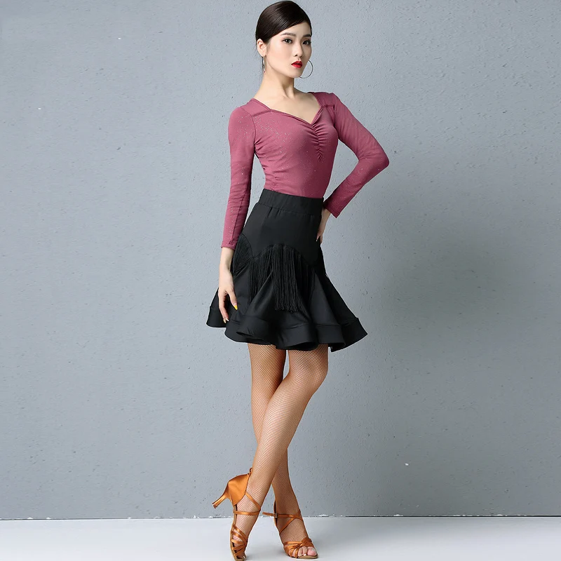 Новинка 2020 женский костюм для латиноамериканских танцев женские топы с длинным