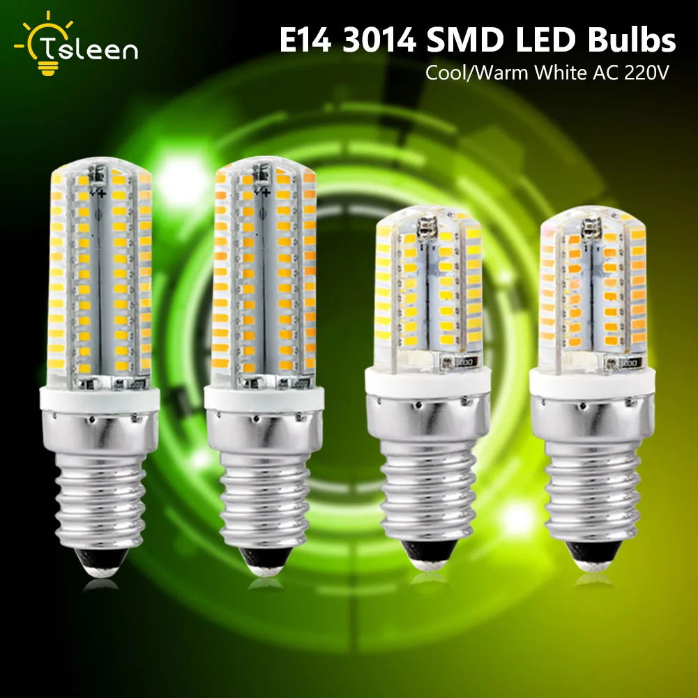 

E14 3104SMD AC 220V 58 64 104LEDs Ultra Bright Lamp Cool Warm White Dimmable LED Corn Bulbs Chandelier Light For Home Lighting
